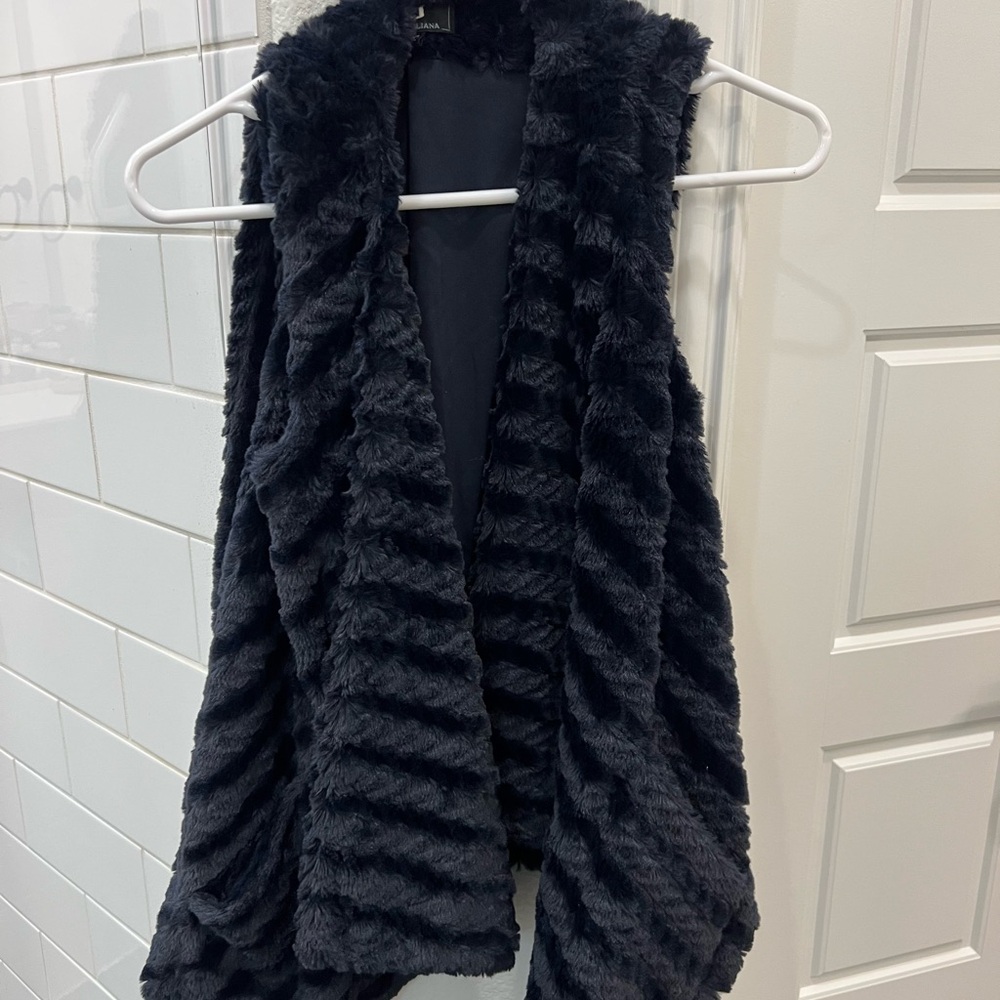 Navy Faux Fur Vest